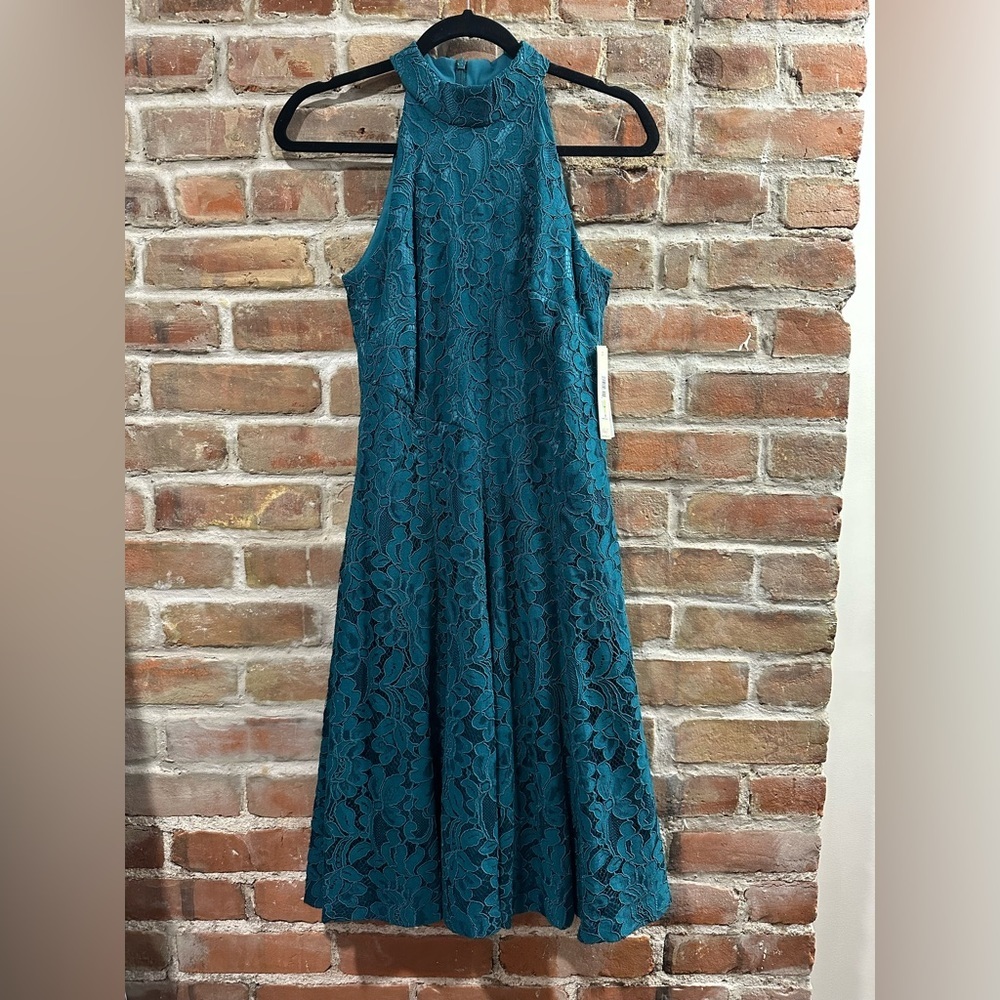 Eliza J Teal Green Blue Lace Formal Dress - Picture 2 of 11